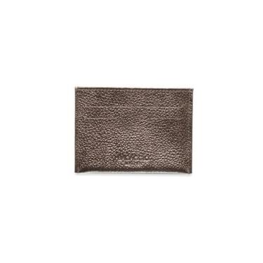 Imagem de Porta Cartão Slim em Couro Pequeno Basic Onix - Bagaggio, Prata, P