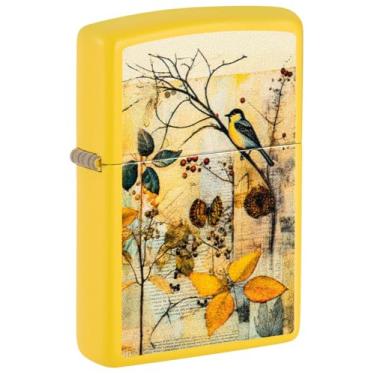Imagem de Zippo Isqueiro de bolso de girassol com design de pássaro para scrapbook