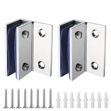 Imagem de Alise Suporte de prateleira de vidro, 2 peças, braçadeiras ajustáveis de vidro para chuveiro, suporte de braçadeira resistente, suportes de aço inoxidável SUS304 para prateleiras de 8 a 12 mm, cromado