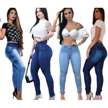 Imagem de Kit 3 Unid Calça Jeans Lycra Feminina Destroyed e Lisa - APOLLOGY, 42