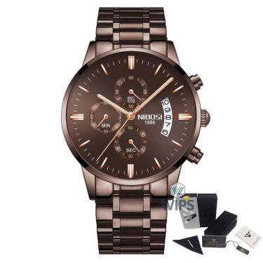 Imagem de Relógio Masculino Nibosi 2309 Analógico Cronógrafo Bronze
