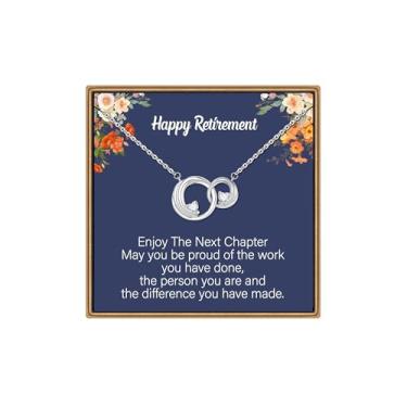 Imagem de IEFLIFE Colar de presente para mulheres – Colar de círculo entrelaçado banhado a ouro branco 14K para mãe e filha, 2 colares circulares presentes para mulheres, irmãs amigas, presente de aniversário