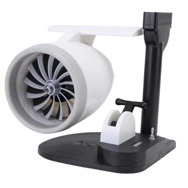 Imagem de Asixxsix Ventilador Turbo de Mesa Criativo, Ventilador 3em 1 com Motor a Jato, Umidificador, Lanternas Traseiras e Carregamento Sem Fio de 15W,Ventilador de Mesa em Formato de Motor (Luz azul)