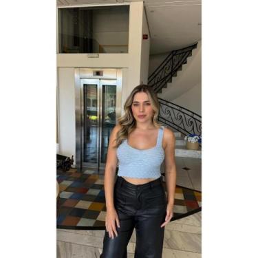 Imagem de Blusa Modal Cropeed Regata Feminina Basica Estilo Blogueira Ondas - Vi