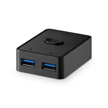 Imagem de Seletor de interruptor USB 3.0, comutador USB bidirecional 2 em 1 saída/1 em 2 saídas, YuLinca Mini USB KVM Switch para 2 computadores, compartilhar, teclado, mouse e impressora scanner