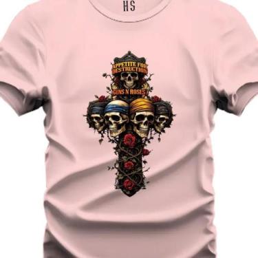 Imagem de Camiseta Personalizada Plus P ao G3 Guns N' Roses Cruz e Caveira - Hs,