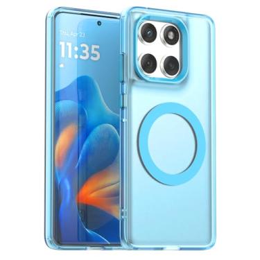 Imagem de Capa compatível com Motorola Edge 60 Fusion, capa magnética à prova de choque, compatível com Motorola Edge 60 Fusion capa azul