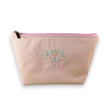 Imagem de Necessaire Bordada DaniBordados Organizadora de Maquiagem em PVC Plast