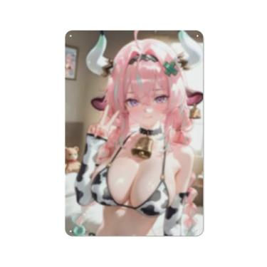 Imagem de Hot Sexy Anime Girl Poster Art Poster Tin Sign Vintage Wall Art Decoration Poster 20.3x30.5 cm, AH502