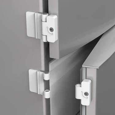 Imagem de FIGEPO Fechaduras Adesivas Para Geladeira, Trava De Porta Geladeira Com Dois Botões E Chave, À Prova Crianças, Gaveta Arquivo Armário Segurança Bebês (Branco, 2)