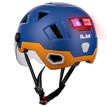 Imagem de ILM Capacete de bicicleta adulto inteligente com sensor G automático e aviso de freio com controle de luz LED, capacetes de bicicleta de ciclismo de estrada para homens e mulheres E3-12LS férias