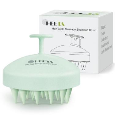 Imagem de Escova de shampoo Scalp Scrubber HEETA para crescimento de cabelo verd