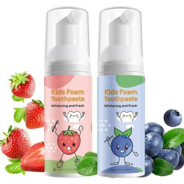 Imagem de Creme dental de espuma FRDUGA Kids Cavity Protection 60mlX2 (morango e