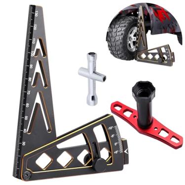 Imagem de Hobbyfire Aluminum Metal RC Car Camber Gauge Height Gauge Wheel Wrench for 1/8 1/10 Scale RC Truck Buggy On Road Touring Racing Drift Models