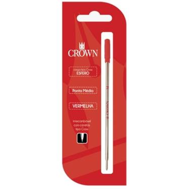 Imagem de Carga Para Caneta Crown Padrão Cross Refil Original Diversas Cores (Azul Preta Vermelha) (Vermelho)