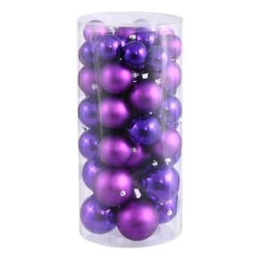 Imagem de Vickerman Enfeite de bola mate e brilhante roxo 3,8 cm a 5,08 cm, 50 por caixa