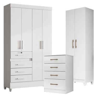 Imagem de Guarda Roupa Infantil Sobral com Cômoda MS913 e Armário Multiuso New Í