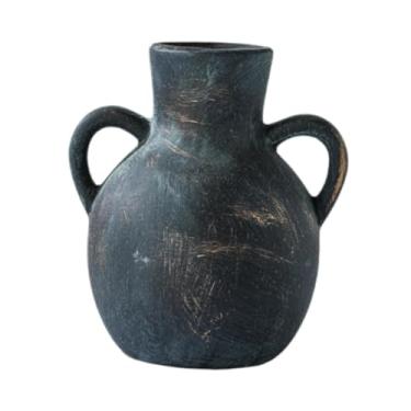 Imagem de Bothyi Vaso de Cerâmica Rústico, Decoração de Exibição de Vaso, Suporte para Plantas, Vaso de Flores de Fazenda para Prateleira, Mesa, Entrada, Pla, Bronze