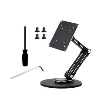 Imagem de UeeKKoo Suporte de monitor portátil VESA, compatível com monitores de até 19 polegadas, suporta furos de montagem VESA de 50 x 50/75 x 75/100 x 100 (mm), suporta rotação de vários eixos, ajustável e