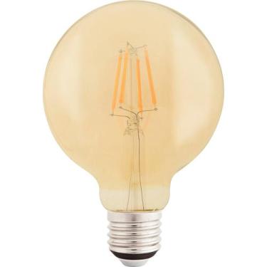Imagem de Lâmpada LED Filamento Tramontina G125 4 W 2200K luz Amarela Vidro Âmba