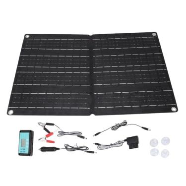 Imagem de Carregador Solar Dobrável Monocristalino, Kit de Painel Solar Portátil de 60W para Acampamento Ao Ar Livre van RV Trip Laptops