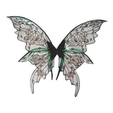 Imagem de YIJU Asa de fada para adultos, dramatização, cosplay, brilhante para carnaval, adereços fotográficos, feriado, Preto