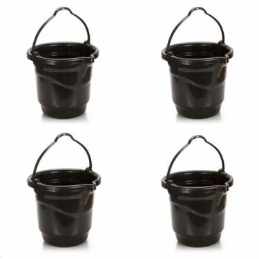 Imagem de Kit 4 Baldes Graduados 18L com Bico Preto Ercaplast