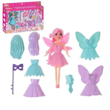Imagem de Boneca Fada Mágica Troque as Roupa, Sapatos e Acessórios- Fadinha Troca Guarda Roupa Menina Art Brink - PANAMI