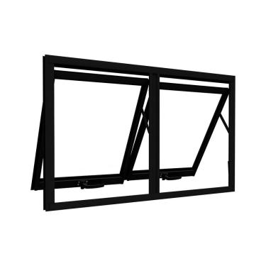 Imagem de Janela de Alumínio Máximo Ar Duplo Horizontal 60x100cm Lucasa Ideale Preto