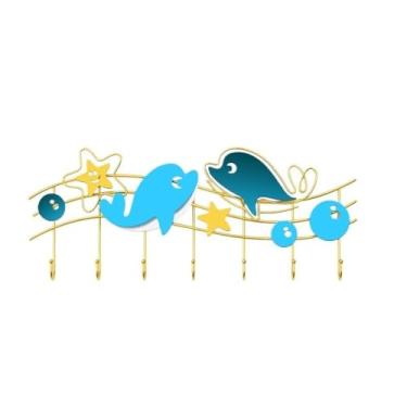 Imagem de Cabide criativo sem furos ganchos para pendurar luz de entrada de entrada de metal luxuoso cabide montado na parede cabide suporte de parede