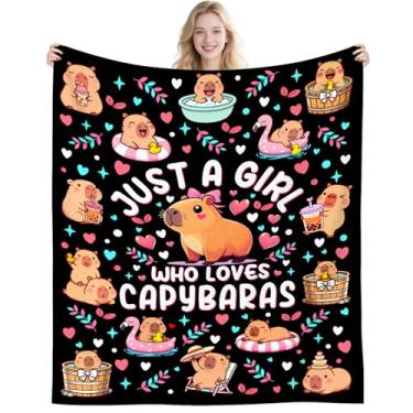 Imagem de Cobertor de capivara, presentes para meninas, amantes de capivaras, coisas de animais, pelúcia capivara, manta macia, fofa, engraçada, capivaras, presentes para meninas, mulheres, tennis, crianças