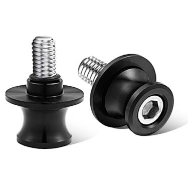 Imagem de PBYMT Carretéis CNC de 10 mm M10 x 1,5 para motocicleta, parafuso de suporte compatível com Kawasaki Ninja ZX6R Z900 Vulcan, Triumph Trident 660, Honda CBR 600rr, Suzuki GSXS (preto)