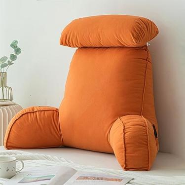 Imagem de Travesseiro premium grande para leitura e TV, almofadas de encosto multifuncionais para sofá e cabeceira almofada de encosto almofada de apoio para as costas com descanso de braço para leitura e