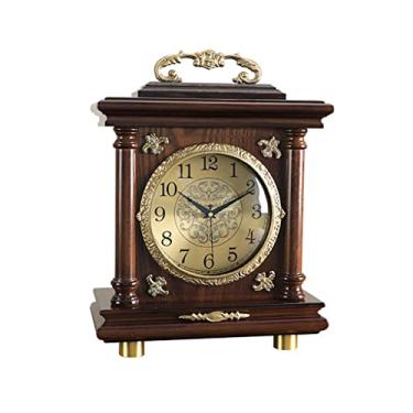 Imagem de Relógio de mesa vintage retrô relógio de mesa relógio de sala de estar pêndulo doméstico relógio clássico silencioso relógio de mesa relógio de pêndulo decorativo relógios de cornija para sala de