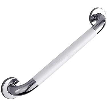 Imagem de LUOFDCLDDD Barra de apoio de segurança, banheiro chuveiro banheira barra de apoio corrimão trilho de suporte antiderrapante para idosos deficientes, vaso sanitário/branco/68 cm