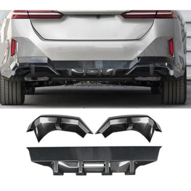 Imagem de 3 peças para para-choque traseiro do carro, spoiler, difusor de lábios, peça de modificação compatível com 5 Series i5 2024-2025 capa de proteção de para-choque acessórios para carro (aparência de