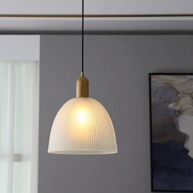 Imagem de YQSLQZZ Lustre de sala de jantar japonês, luminária pendente de vidro vintage para casa de fazenda, iluminação decorativa de cabeceira, luzes de teto suspensas, luzes E27*1, para mesa de jantar de