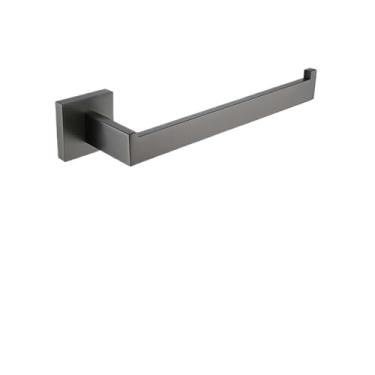 Imagem de Ferragens de banheiro cinza escovado acessórios de banheiro toalheiro de metal de aço inoxidável suporte de papel higiênico gancho de roupão barra de toalha hardware de banheiro moderno (suporte de