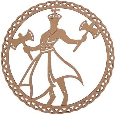Imagem de Mandala MDF Decorativa Orixás; Lemanjá, Nanã, Ogum, Omulu, Oxalá, Oxalufã, Oxum, Oxumarê, Xangô, Logun-Edé, Ibeji, Obá, Oxóssi e Ossaim. Decoração de Parede Vazada a Laser. (Orixá-Xangô)