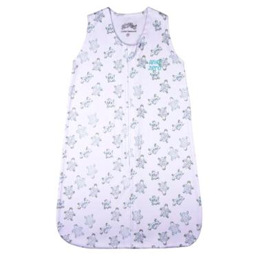 Imagem de Casulo Pijama Saco de Dormir Bebê Menino Suedine Estampado Tartarugas 100% Algodão (Branco, M)