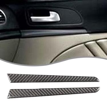 Imagem de Capa decorativa para painel de porta interna de carro compatível com Alfa Romeo 159 (2004-2011) Fibra de carbono macia painel interno de proteção de moldagem guarnição automotiva acessórios interiores