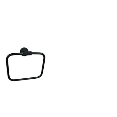 Imagem de Acessórios de banheiro toalheiro prateleira preto fosco anel de toalha suporte de parede suporte de escova de vaso sanitário gancho de casaco, 2 peças de suporte de papel (anel de coruja B)