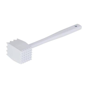 Imagem de Martelo Amaciador De Carne Para Cozinha Cor Preto Vermelho Branco e Am