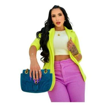 Imagem de Blazer Longo Feminino Acinturado Slim Varias Cores Bengaline - Barbali