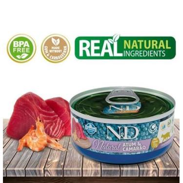 Imagem de Ração Úmida N&D Natural Feline Atum E Camarão Gatos Adultos - Farmina