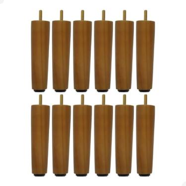 Imagem de Kit 12 Pés de Cama Box Casal King Madeira de Rosquear 15cm Resistente