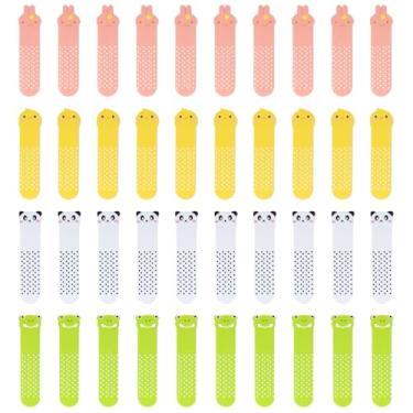 Imagem de 40 peças de limas de unhas com estampa de animal de desenho animado adorável buffers de unha quadros de esmeril de dois lados para uso doméstico e salão de beleza, 4 estilos