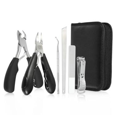 Imagem de Conjunto de cortadores de unhas dos pés, cortador de unhas para unhas grossas, cortador de unhas encravadas, alicate de unha para idosos, kit profissional de pedicure de unhas