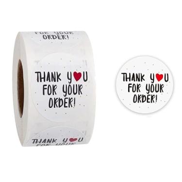 Imagem de 500 peças de 2,5 polegadas Thank You for Supporting My Small Business Adesivos pretos redondos selos autoadesivos à prova d'água para embalagem de envelopes caixas pedidos sacos de presente (obrigado