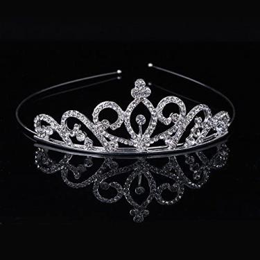 Imagem de Tiara real com strass cristal tiaras de casamento acessórios de cabelo para noiva coroa de princesa rainha (6)